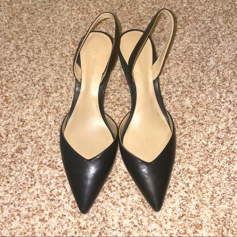 Ann Taylor sling back kitten heels